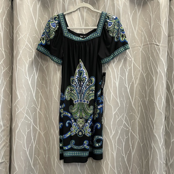 Signature London Style Vibrant Paisley Patterned Dress Size M NWT - Picture 1 of 6
